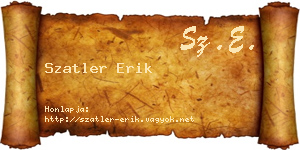 Szatler Erik névjegykártya