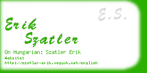 erik szatler business card